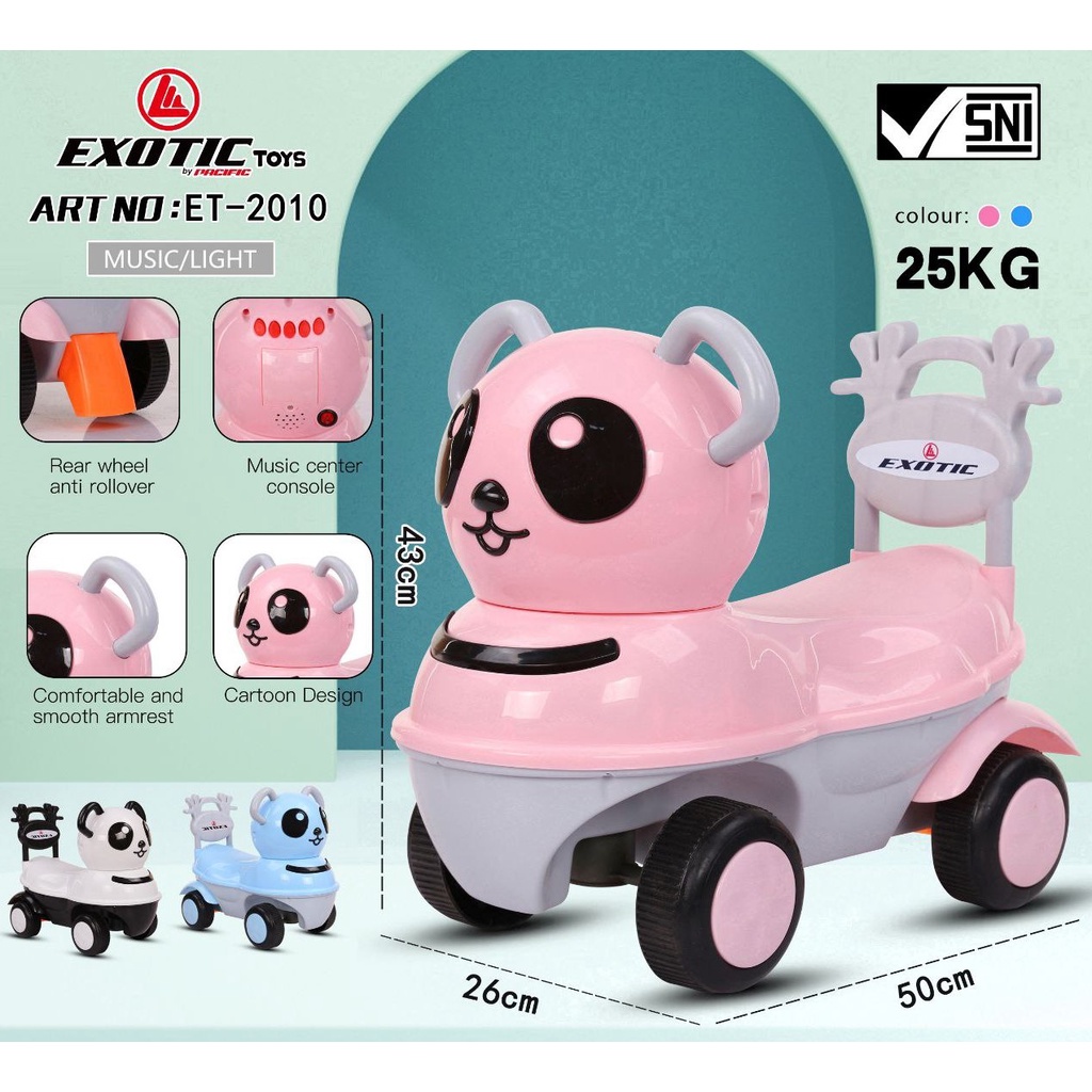 Mainan Mobil Anak Dorong Push Car Ride On Toys Exotic ET 2010 Panda