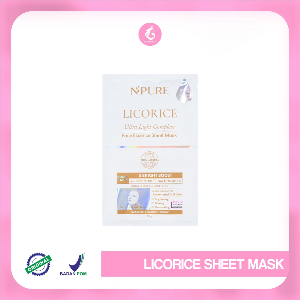 NPURE Licorice Ultra Light Complete Face Essence Sheet Mask