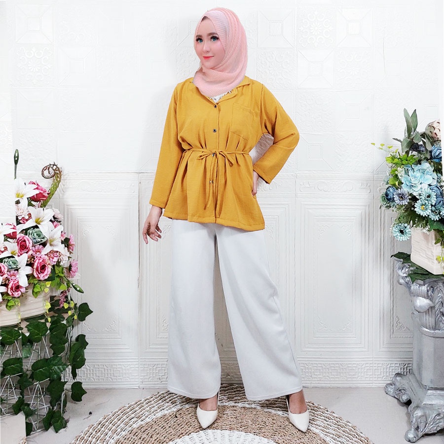 FUJI KEMEJA CRINGKLE KATUN AIRFLOW BLOUSE WANITA by GL FASHION