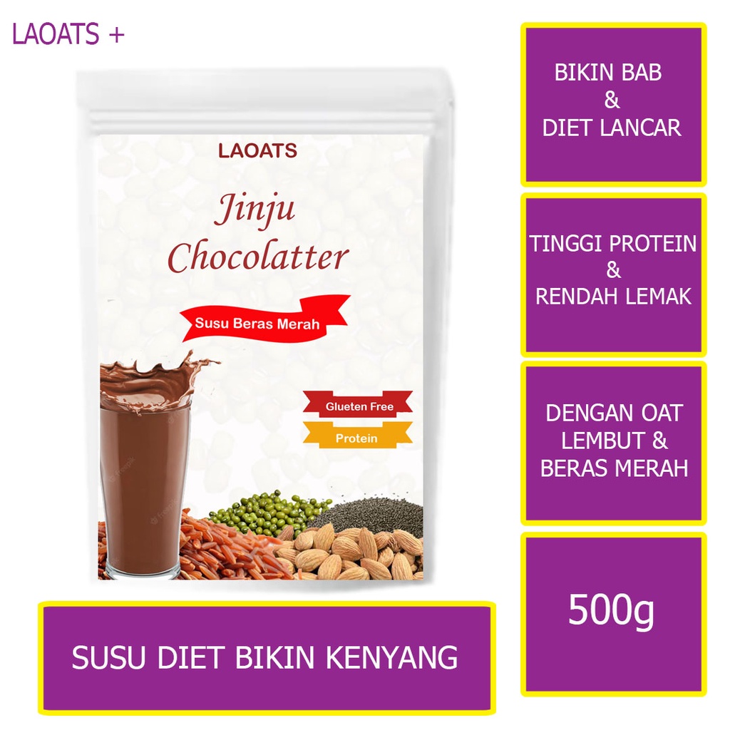 

Susu Diet Beras Merah Susu Diet Pengganti Makan Susu Penurun Berat Badan Susu Pengganti Makan Pelangsing Laoats Jinju Chocolatter (500g)