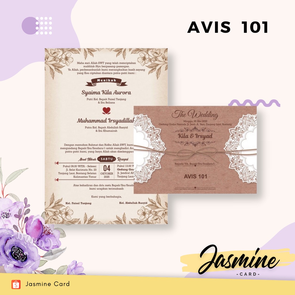 BLANGKO UNDANGAN PERNIKAHAN TERMURAH AVIS 101