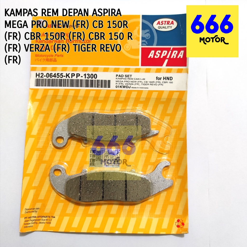 KAMPAS REM DEPAN MEGA PRO NEW (FR) CB 150 R (FR) CBR 150R (FR) VERZA (FR) TIGER REVO (FR) H2-06455-KPP-1300 ASPIRA