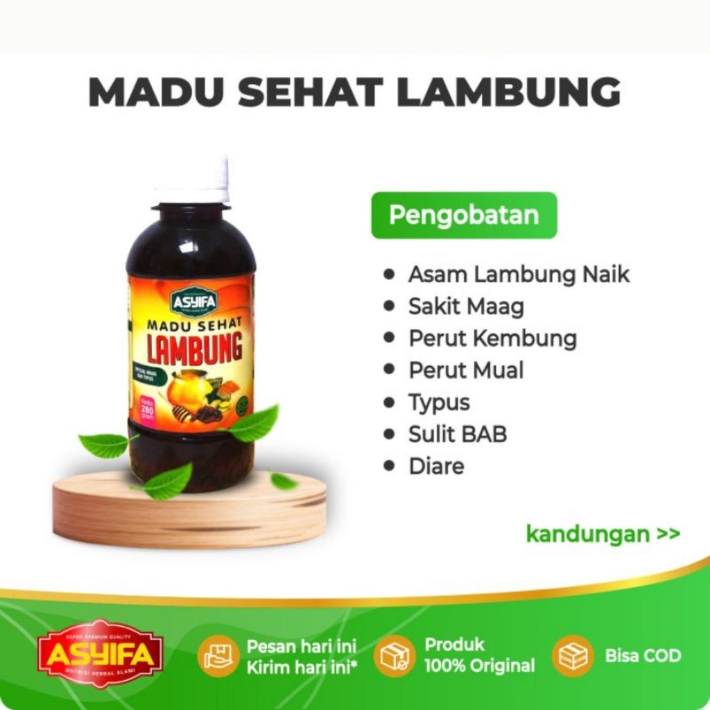 Madu Lambung Asyifa Herbal Alami Atasi Maag Gerd Masalah Pencernaan Dan Typus