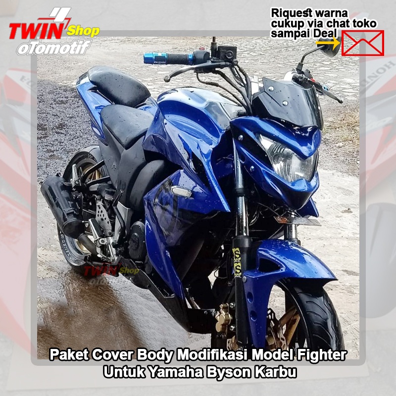 PAKET LENGKAP BODY YAMAHA BYSON Modifikasi MODEL FIGHTER ( PNP Yamaha Byson Karbu )