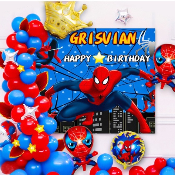 Paket Set Balon Ulang Tahun Dekorasi Balon Peralatan Pesta Pesta Ulang Tahun Untuk Anak -anak