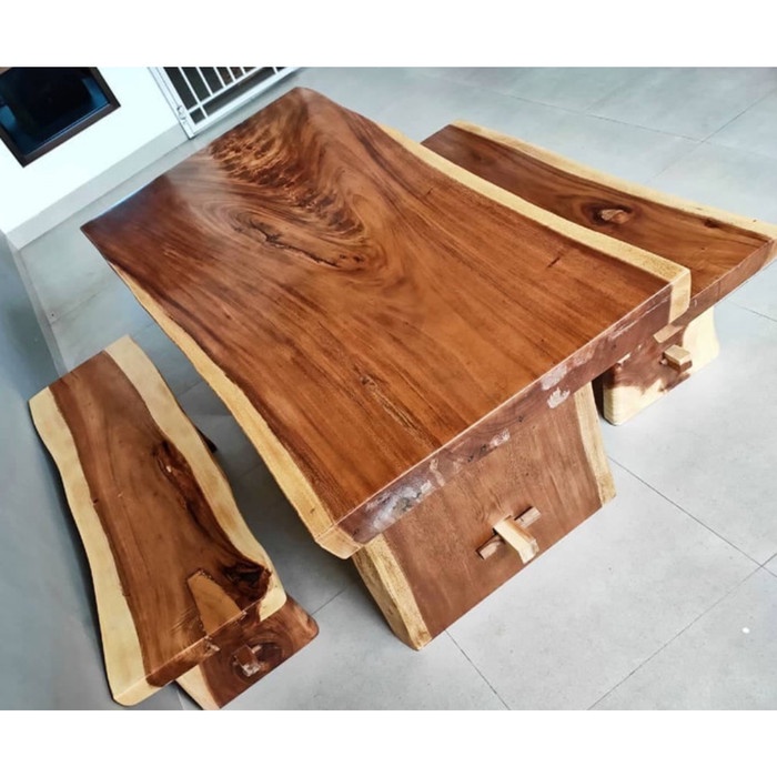 RAY Meja Cafe Trembesi kayu Jumbo