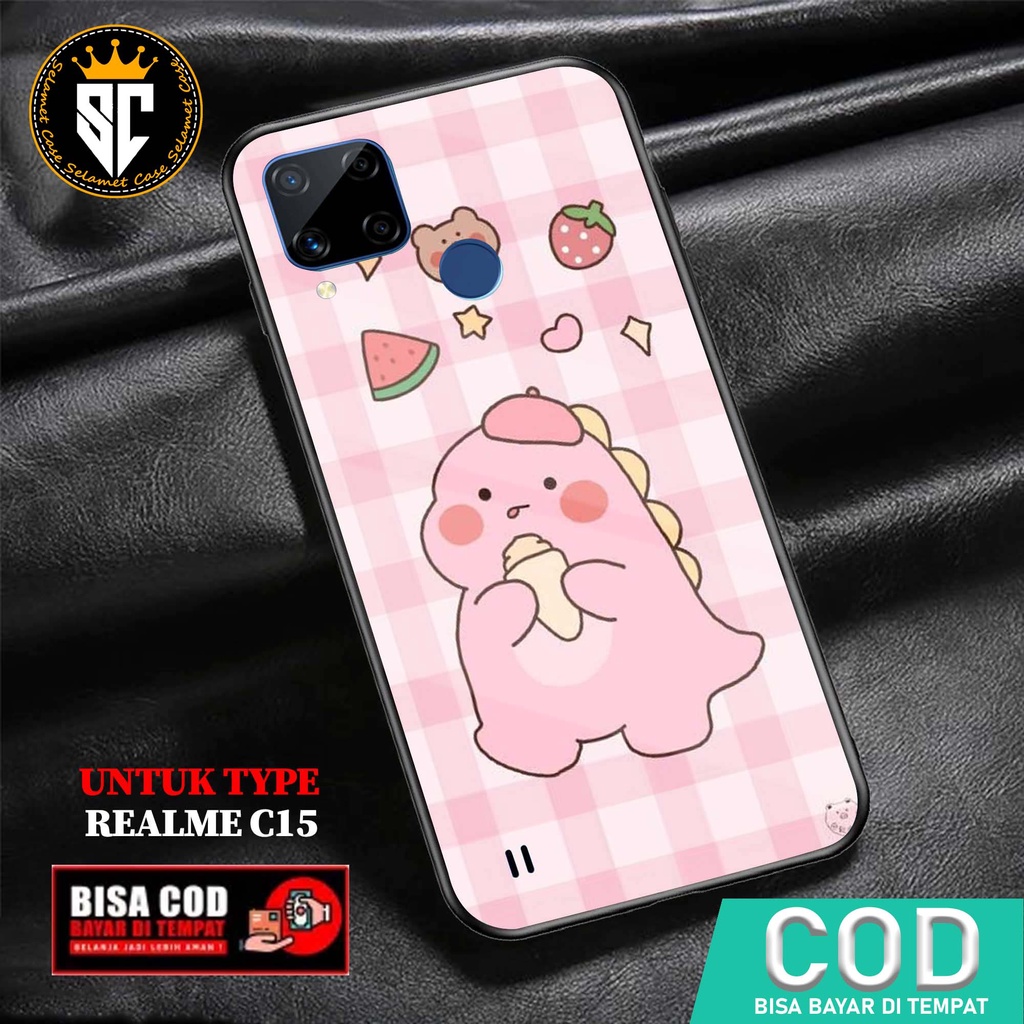 Case Realme C15 Casing Realme C15 Selamet Case [DINO] Case Glossy Case Aesthetic Custom Case Anime P