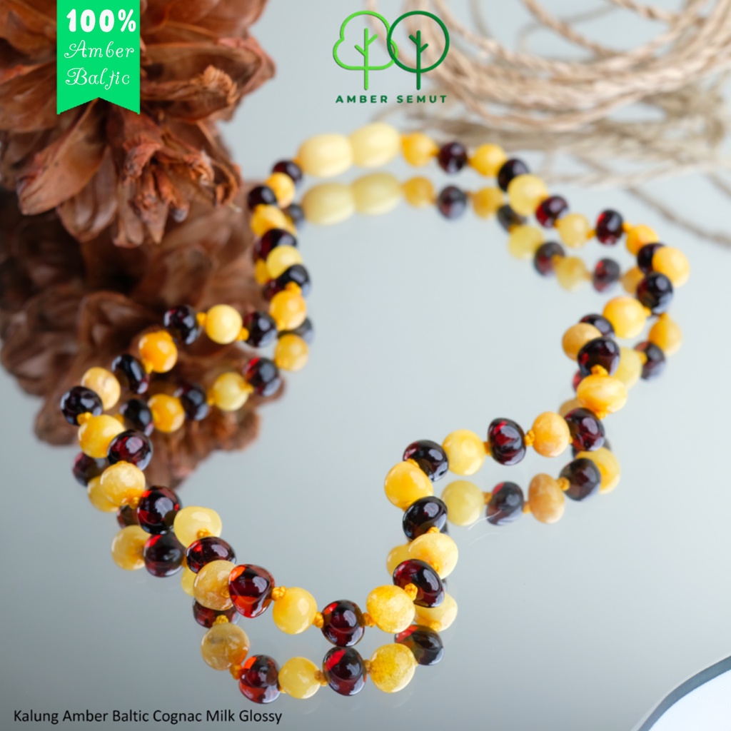 Kalung dan Gelang Amber Baltic Milk Cherry [New Born - Junior]