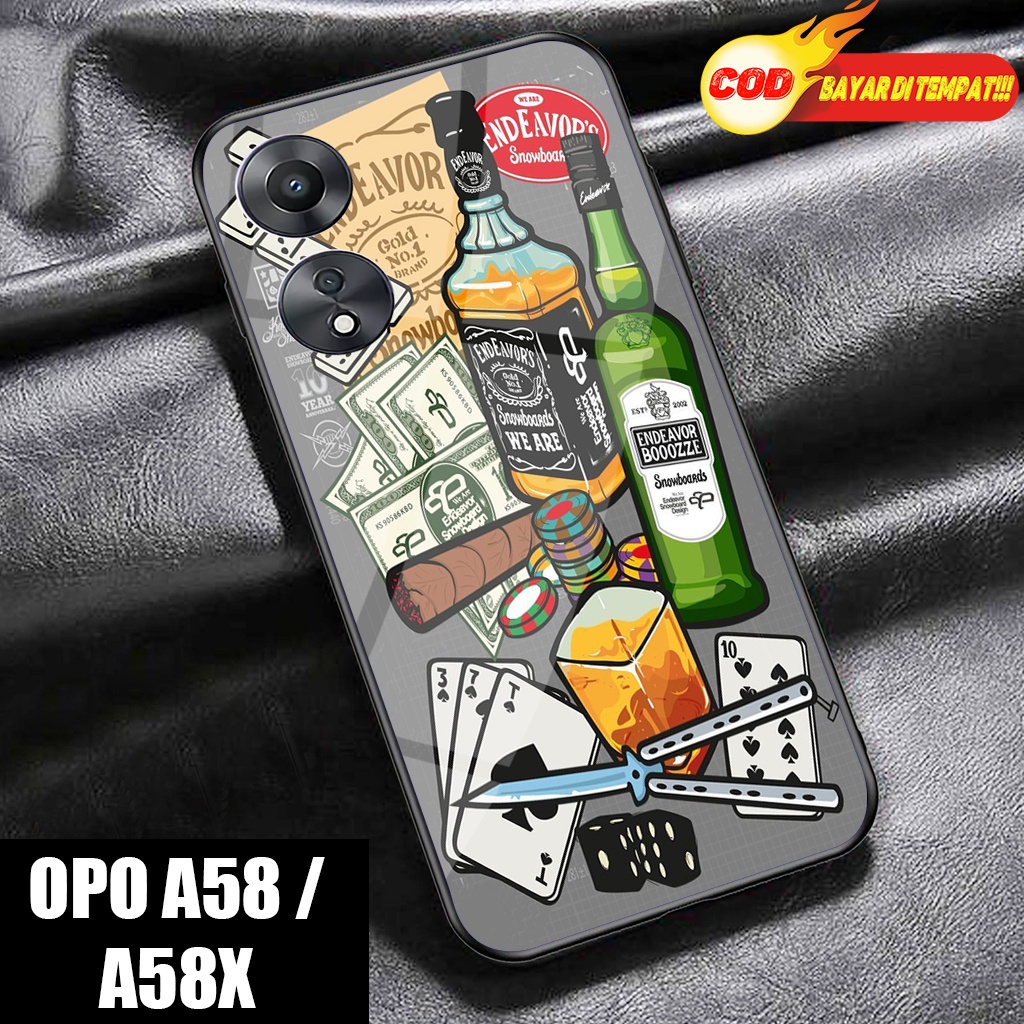 Case Glosy OPPO A58 5G - JCDNL -Hardcase Glossy 2D -OPPO A58X- Silikon OPO A78 -Softcase OPO A95- Ke