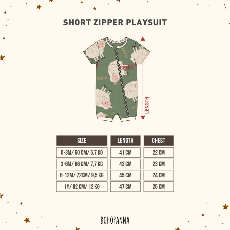 Bohopanna Short Playsuit Zipper