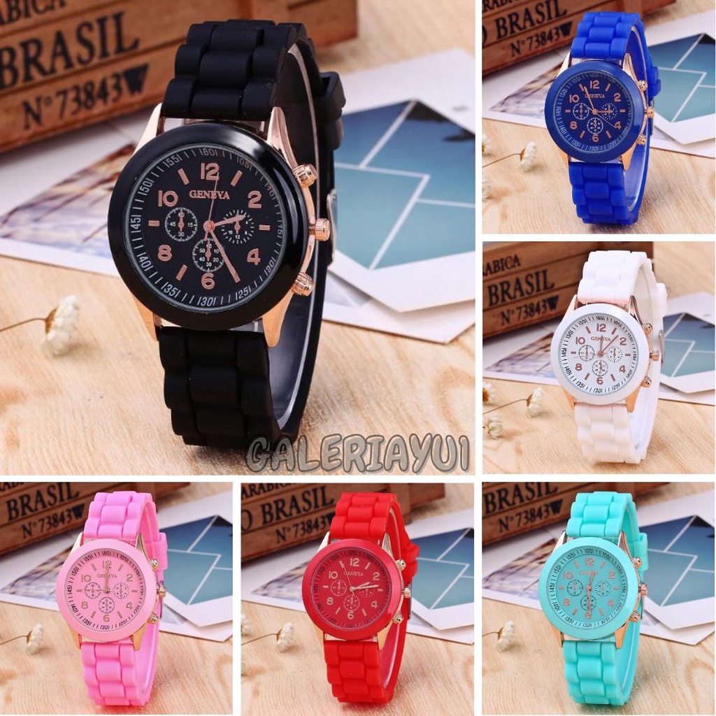 Jam Tangan Geneva Analog Wanita Pria Couple Analog Fashion Casual