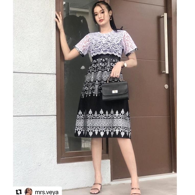 Special Price DRESS BROKAT ANJANI SILVER SARIMBIT BATIK KAMPUS DRESS KONDANGAN COUPLE DRESS COUPLE K
