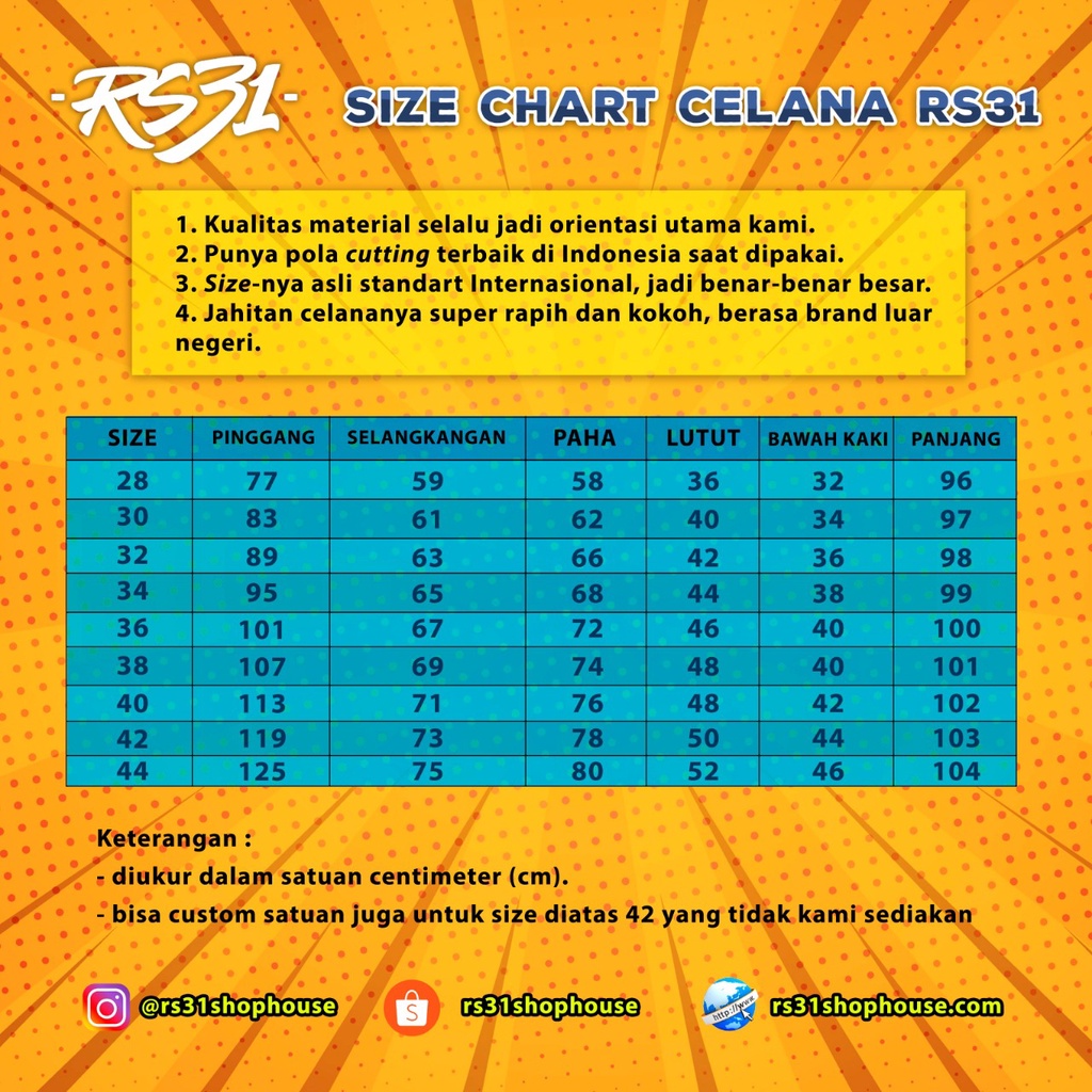 RS31 Chino Pants High Quality Super Big Size - Celana Kerja Pria Berbahan Kain Ukuran Jumbo Warna Navi