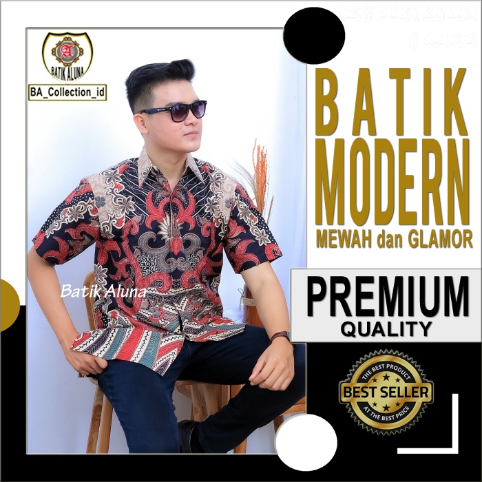 Baju Batik Pria Lengan Pendek Premium Keris Prabuseno Formal Sasirangan Prabu Cowok Handara Laki Lak