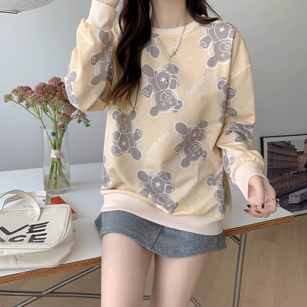 Sweater Lengan Panjang Wanita Import Motif Campuran