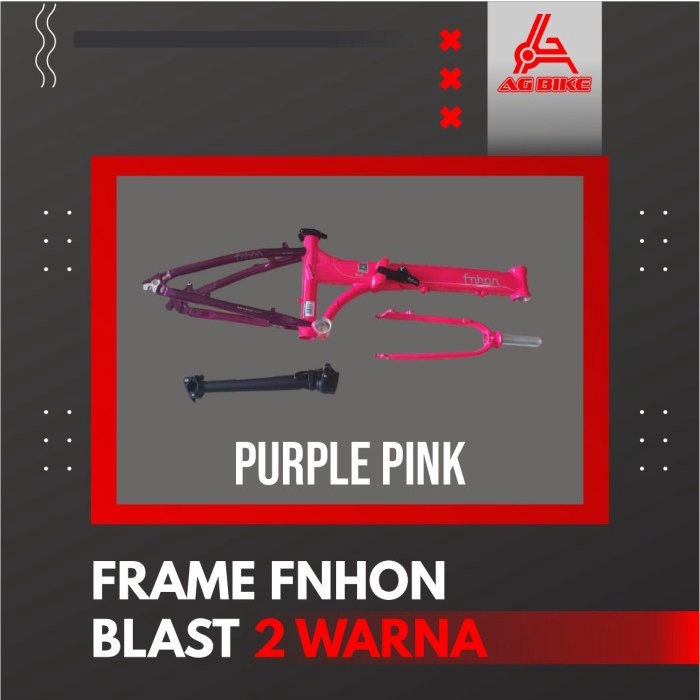 Frame Fnhon Blast + handlepost warna ungu pink purple pink dics