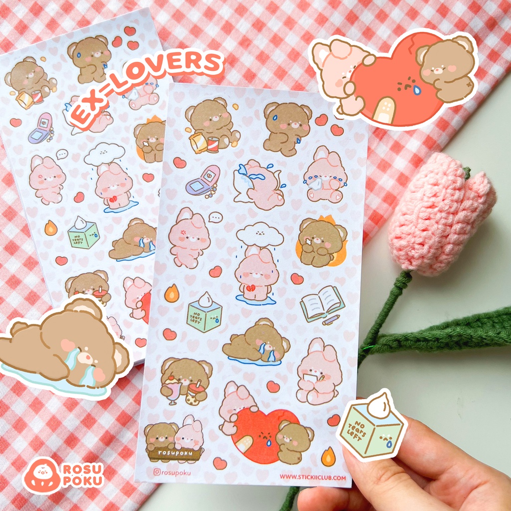 

[LAST STOCK] Rosupoku x Stickiiclub - Ex-Lovers Sticker Sheet