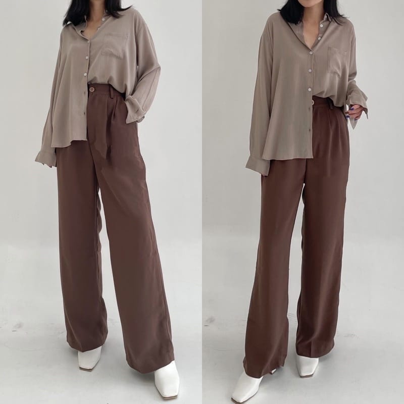 Shella Loose Pant - Celana Kulot Wanita Anti Kusut - Trousers Wanita - Celana Kantor Formal Casual