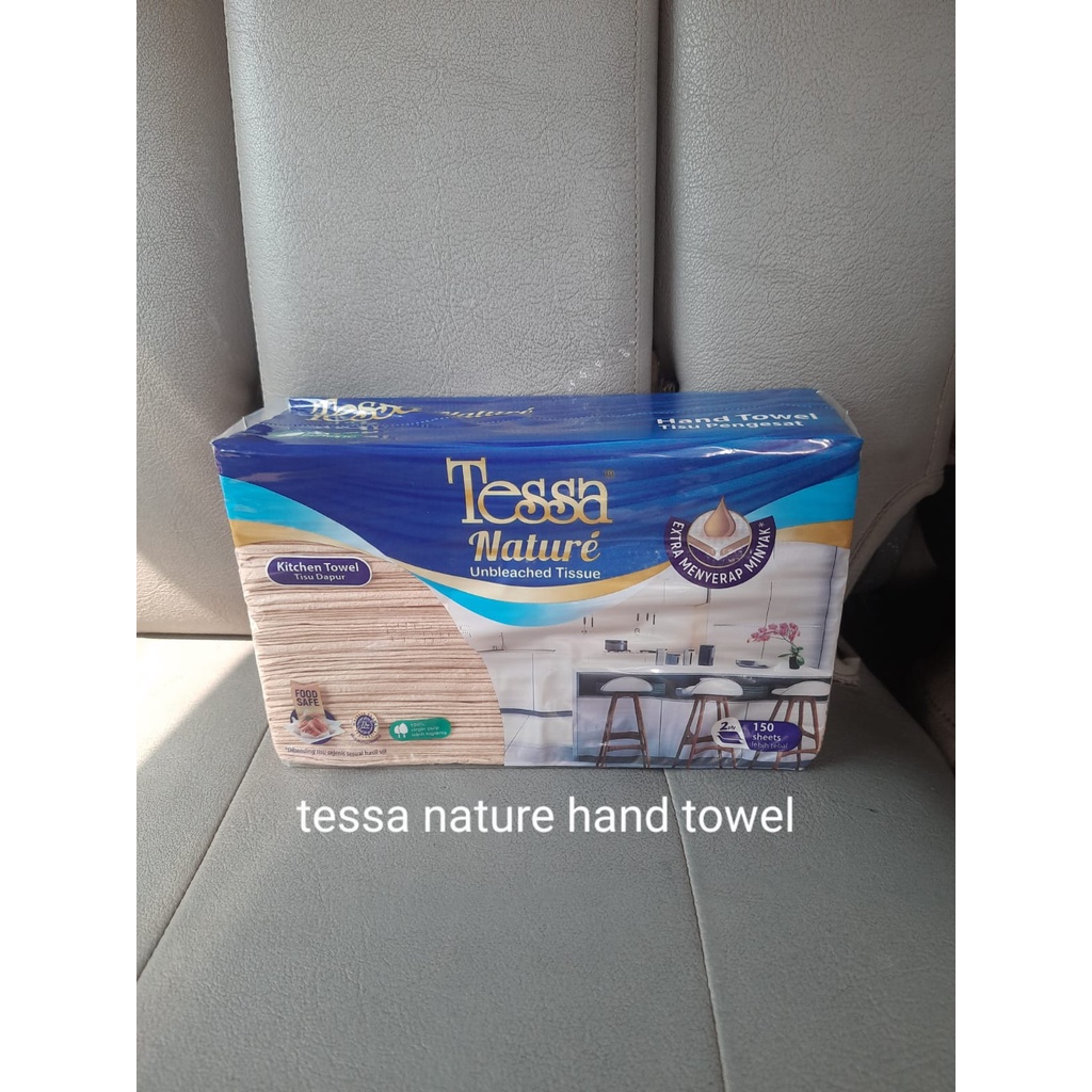 tisu tissue TESSA unbleached nature hand towel natural tissu dapur coklat 150sheet 2ply