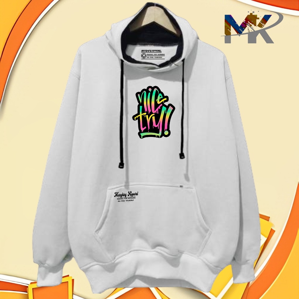Jaket Sweater Hoodie Pria Wanita Aesthetic Local Brand Warna Putih Sablon Grafitty Hoddie Cowok Hodi