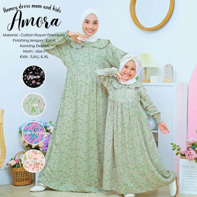 Gamis Ibu Anak Homey Dress Couple AMORA Gamis Couple Katun Rayon