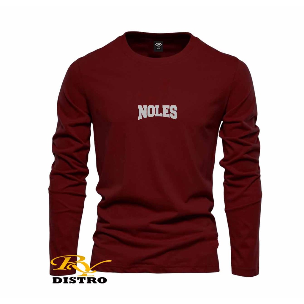 RY DISTRO - Kaos Pria Lengan Panjang Noles Silver - Kaos Simple polos
