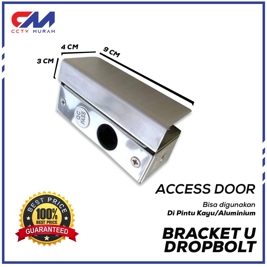 Dropbolt Bracket Kecil |Breket U Kecil | U Breket Stainless Pintu Kaca