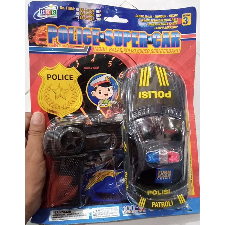 Mainan Anak Mobil Remote Polisi Kabel Murah 88 21027 /Mainan Anak Police Super Car Remot  Kabel