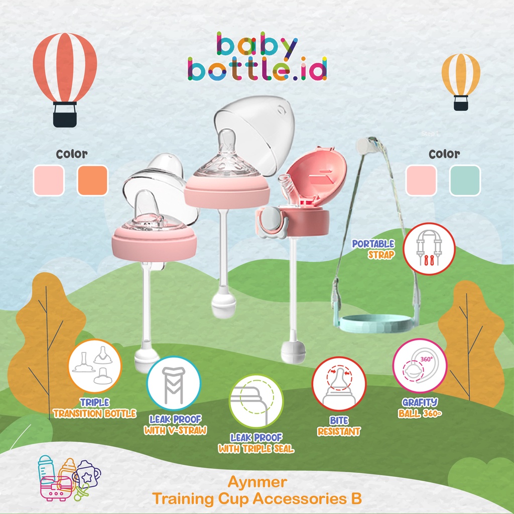 AYNMER AKSESORIS BOTOL SUSU BAYI B | DOT + SIPPY + STRAW + STRAP | TRAINING CUP | Sedotan Gravity