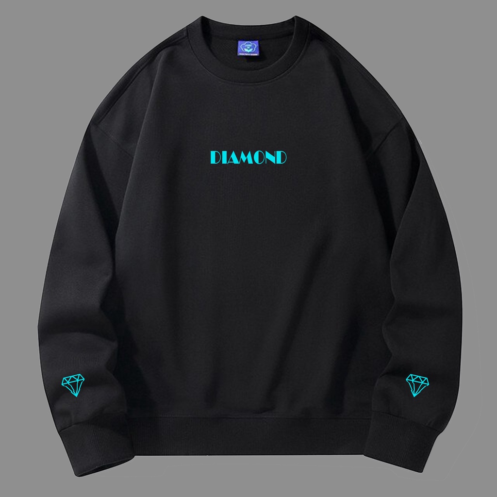 Crewneck Diamond Sweater Unisex Flecee Terbaru