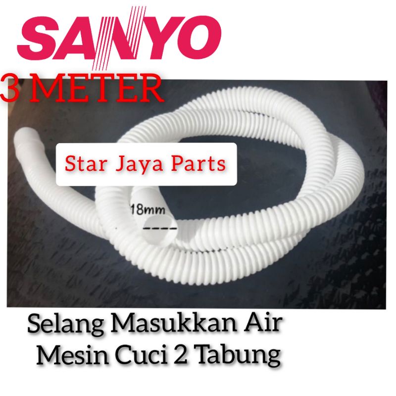 [3 Meter]Selang Masuk Air Mesin cuci Sanyo 2 Tabung