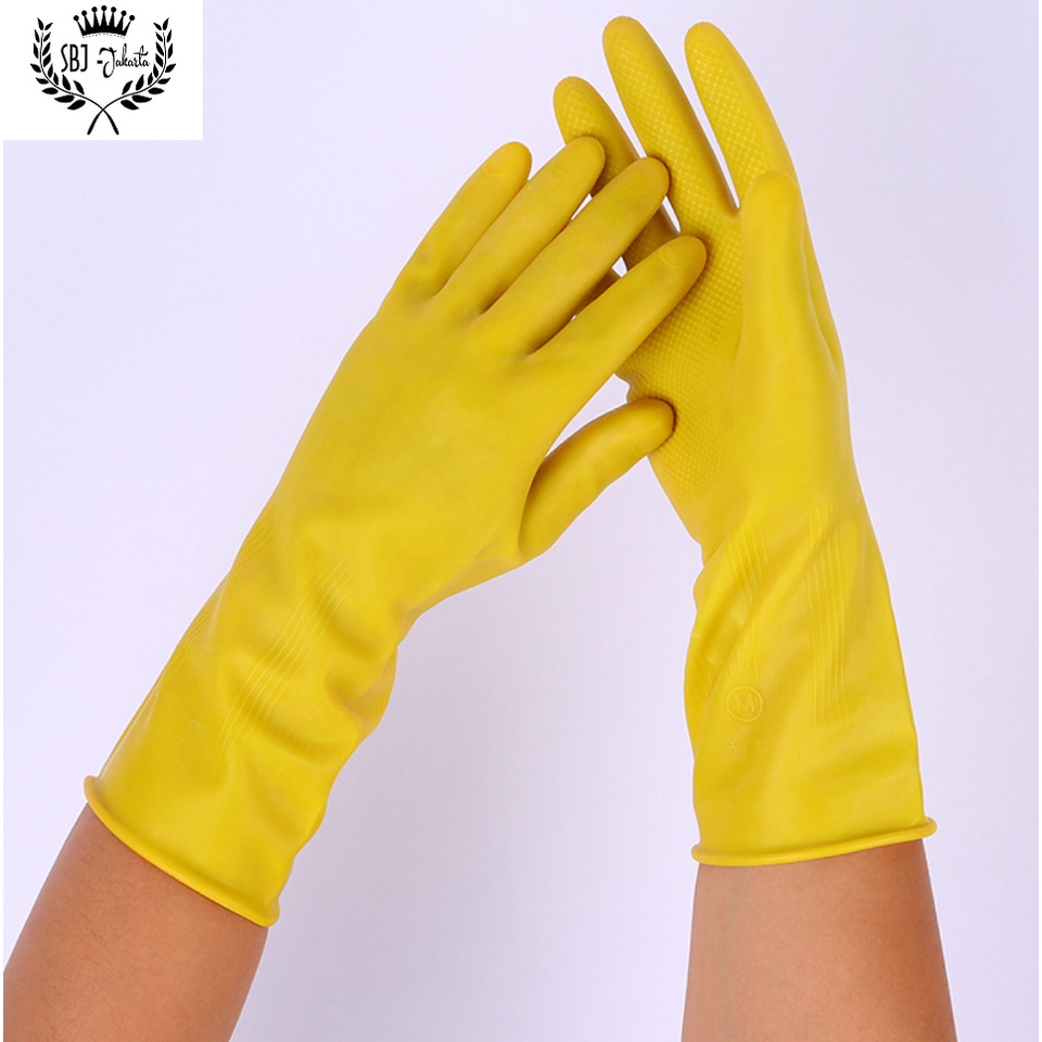 Sarung Tangan Cuci Piring Karet Latex Rubber Tebal Gloves Anti Air