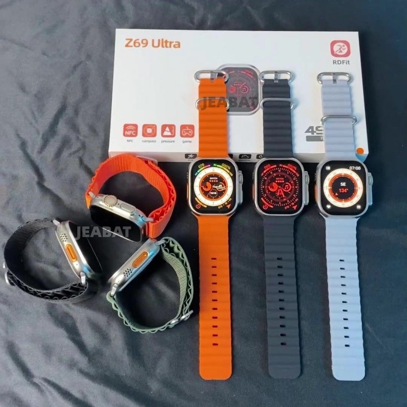 GARANSI❤️Z69 Ultra Compass NFC GPS Tracking 49MM Smart Watch Men IP68 Waterproof Bluetooth Call AI Voice 2.01 inch AMOLED Screen 380mAh NFC Women  Man Smatwatch