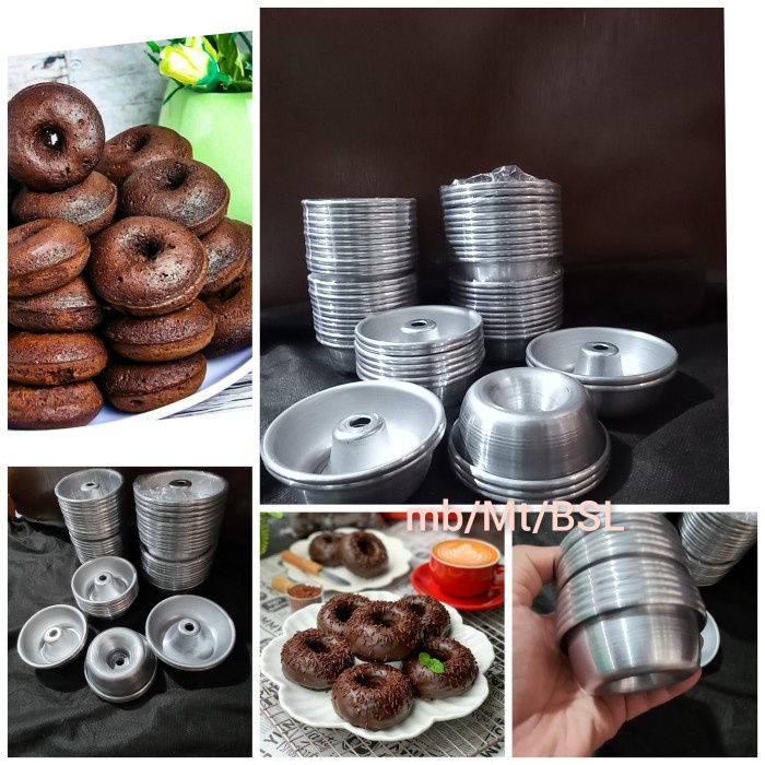 Terlaris 12Pcs Cetakan Donat Cair Brownis Dasar Bulat Loyang Tulban Mini