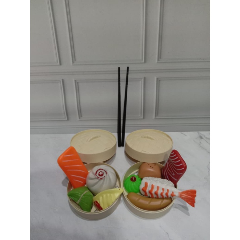 Mainan Masakan Cewek - Dimsum Pretend Set 2 Piring no.SS1593