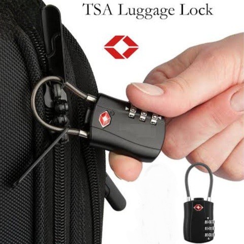 Gembok Tsky Gembok Koper Tsa Kunci Tas Ransel Model Tali Kawat Baja