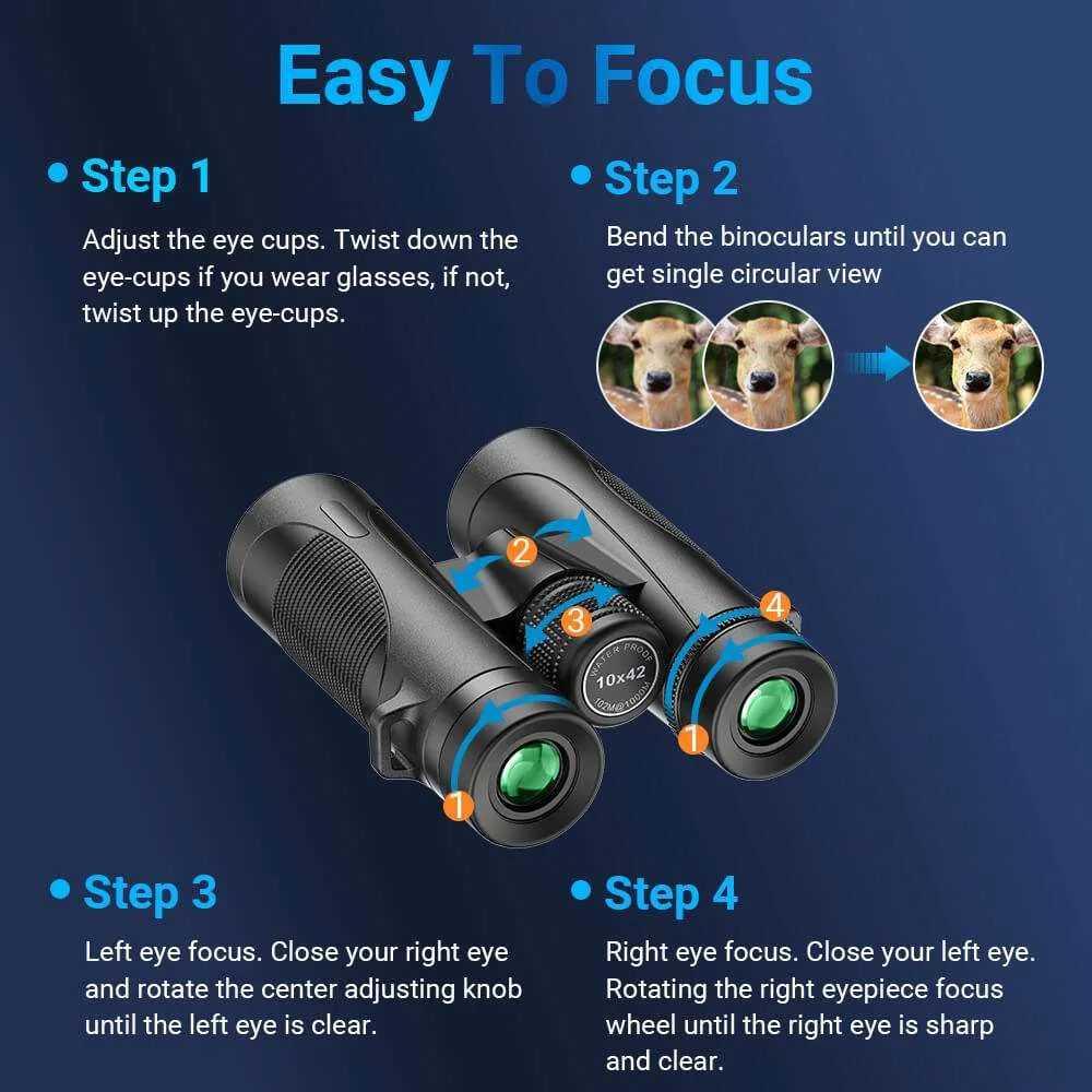 Teropong Binoculars Powerful Waterproof - APS-RB10X42W - Black