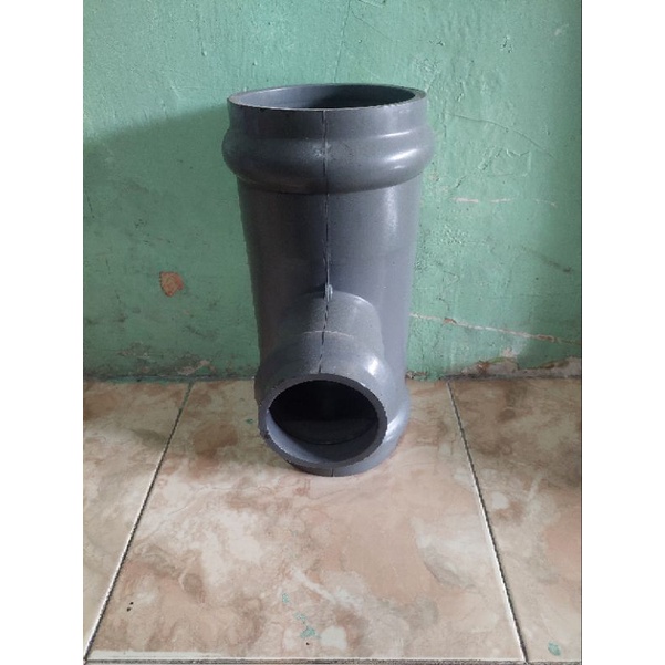 tee pvc sni rrj 6"×3"