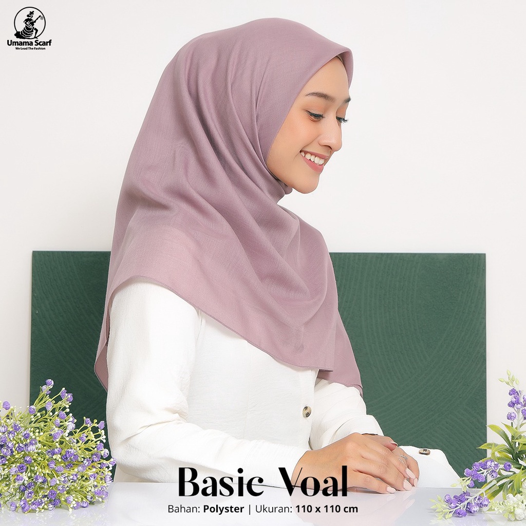 Jilbab Basic Voal Jahit Umama Scarf Jilbab Hijab Kerudung 110x110cm Segiempat Polos Umama Part 1