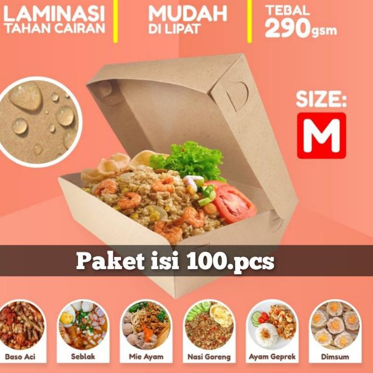 

Viral✅ Terlaris LUNCH BOX PAPER LAMINASI SIZE M MEDIUM ISI 100 PCS