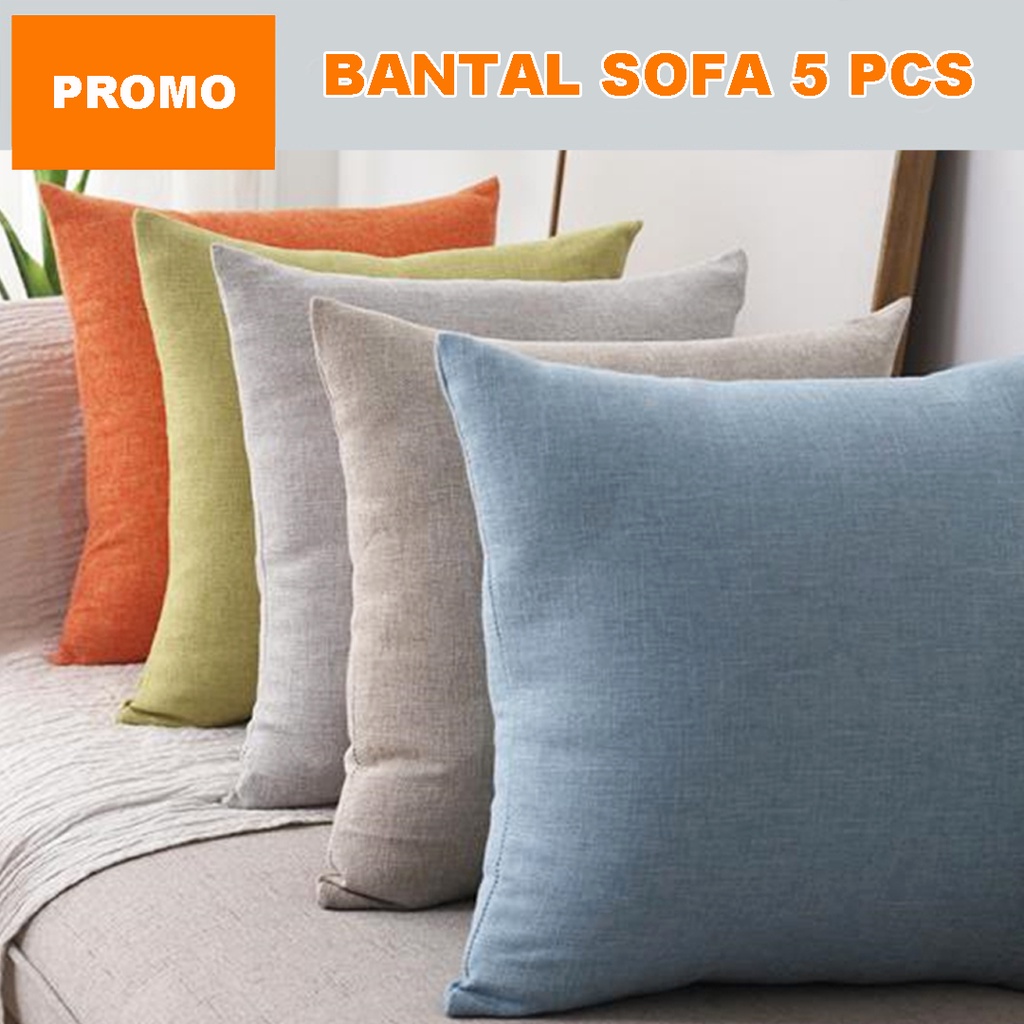 [✅COD] Bantal Kursi Sofa Bed 40x40 (Isi 5 Pcs) Cushion Pillow Bahan Dakron Empuk Lapis Kain Katun Perlengkapan Dekorasi Sofabed Ruang Tamu Rumah Minimalis Mewah Aneka Warna Polos