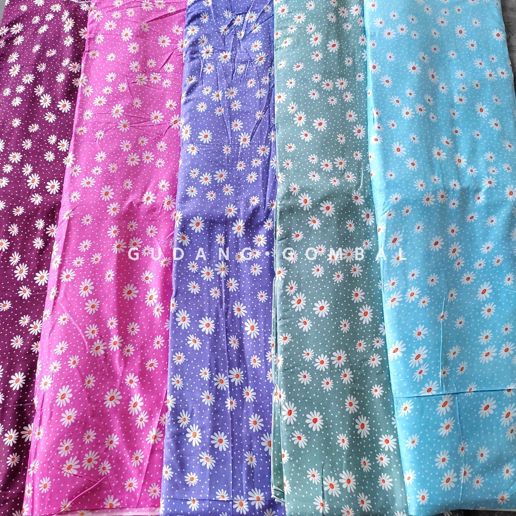 Kain Rayon Santung Motif Bunga (harga per 0,5m)