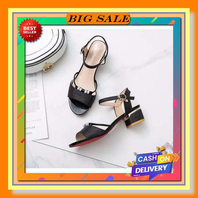Belleza Mall - Sandal Heels Crystal Ruby White | Sendal Hak Tahu Tinggi 5Cm Wanita Model Tali Krista