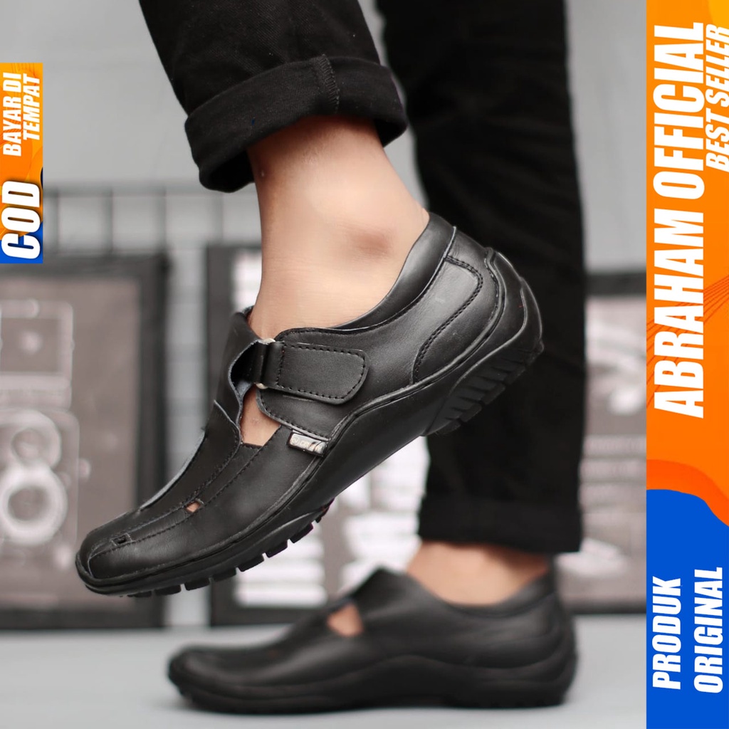 ABRHM DRAKEN Sepatu Slip On Pria Sepatu Pria Casual Kulit Asli Sepatu Casual Pria Ori Cowo / Cowok Sepatu Kasual Slop Anti Slip Semi Formal Kerja Kuliah Gaya Santai Keren Kekinian Original Murah Terlaris