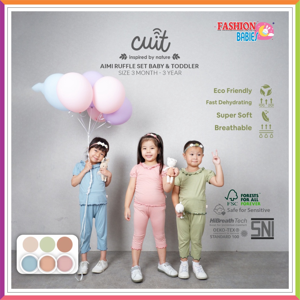 CUIT - AIMI RUFFLE SET | SETELAN RUFFLE ANAK PEREMPUAN EARTH COLOUR ❤ Fashionbabies ❤