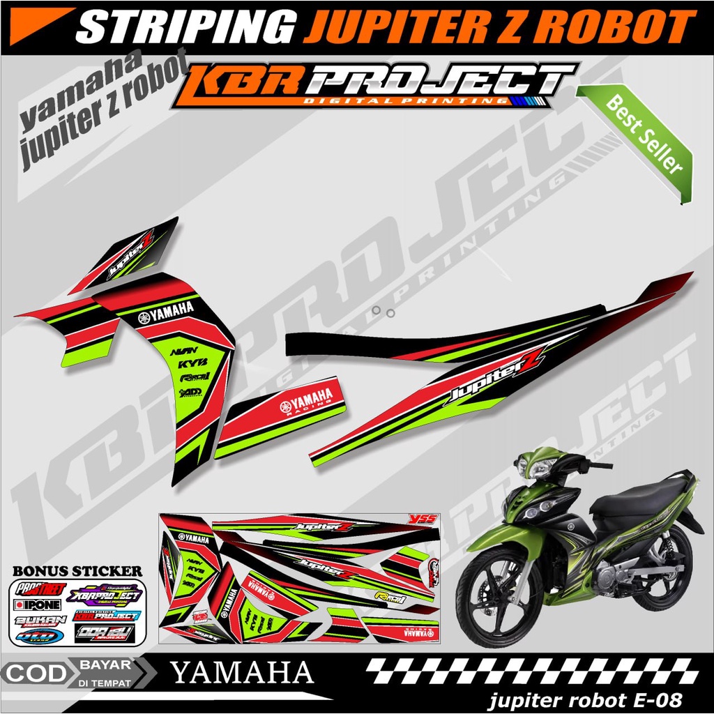 JUPITER Z ROBOT 2003 STIKER MOTOR KEREN Stiker Striping JUPITER Z ROBOT 2003 Lis Variasi Stiker Moto