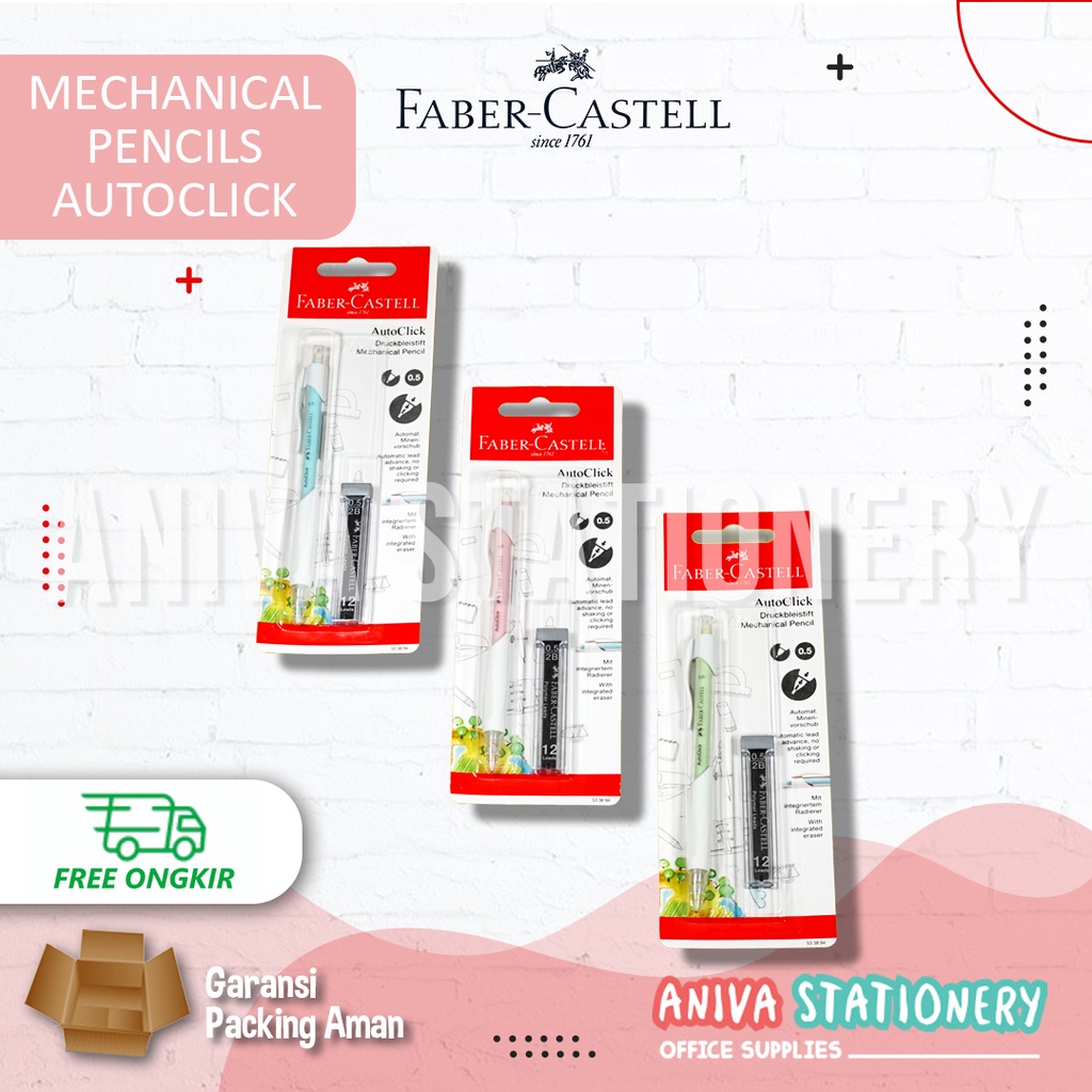 

PENSIL MEKANIK MEKANIS MECHANIC FABER CASTELL AUTOCLICK PASTEL 0.5 mm + REFILL