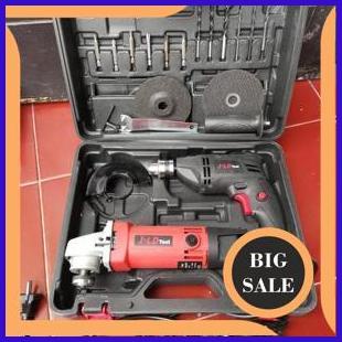 Paket komplit mesin bor gurinda set JLD mesin bor 10 mm gerinda tangan 4 Inch grenda listrik 1M4R23