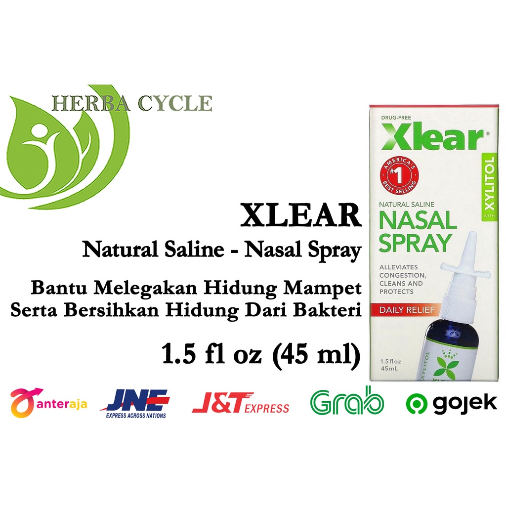 Xlear Xylitol Saline Nasal Spray Daily Relief 45 ml Spray Anti Sumbat sinus nasal ORI USA