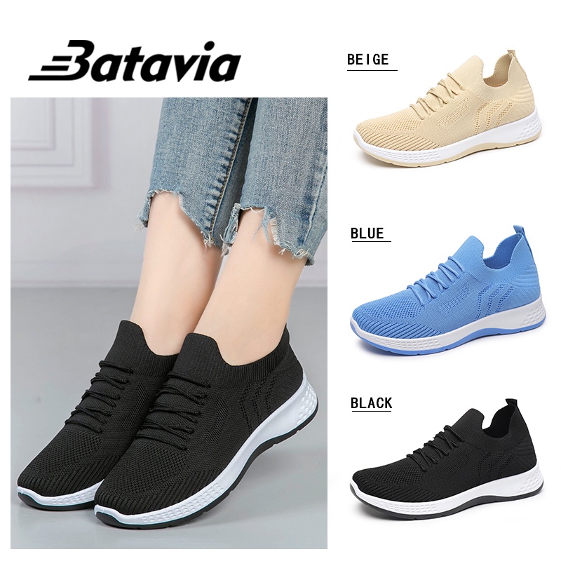 Batavia2023 Baru Sepatu Wanita slip on Rekreasi dewasa Fashion Sepatu Kasual Sepatu Wanita Murah Bernapas Non-Slip Sepatu Mahasiswa Sepatu Olahraga D4